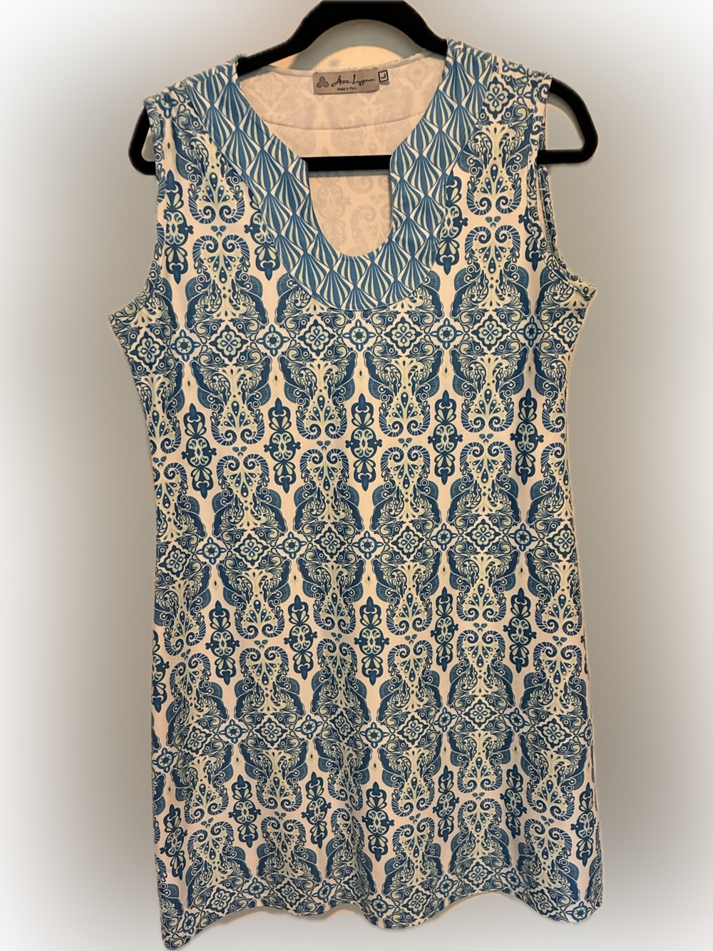 Ava Lynn Blue & White Printed Sheath Dress